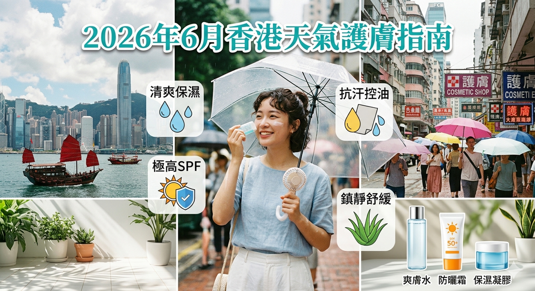2026年6月香港天氣護膚指南：濕熱夾擊下的「微生態」清爽保養法則